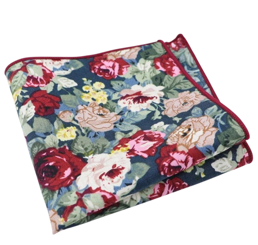 Bobby Blue Floral Pocket Square