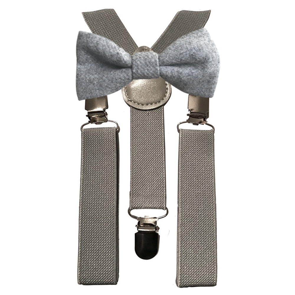 Amelia Boys Grey Bow Tie and Grey Braces
