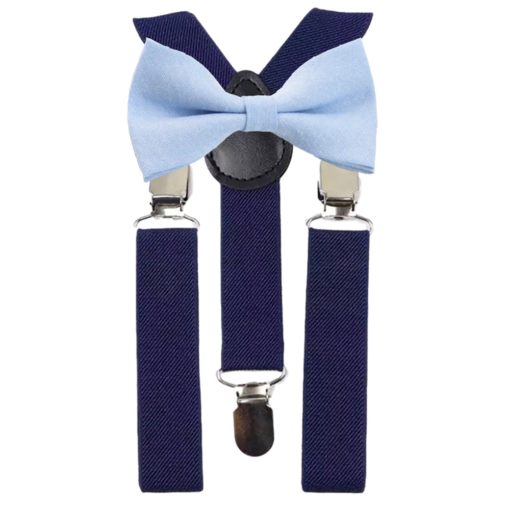 Leo Boys Blue Bow Tie and Navy Braces