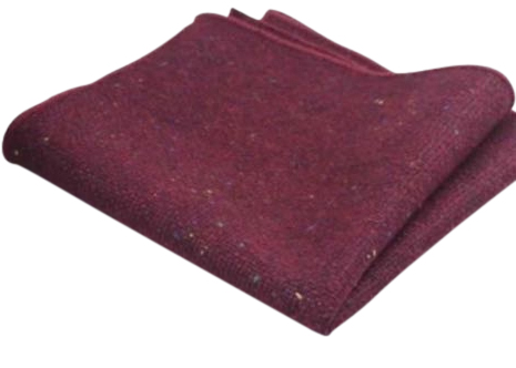 Carter Tweed Burgundy Red Pocket Square