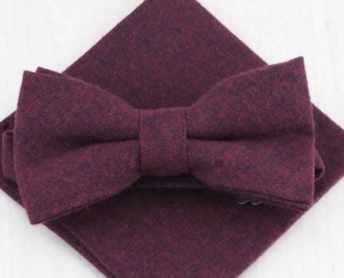 Vernon: The Vintage Wine Red Bow Tie and Pocket Square