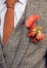 Charlie Burnt Orange Tweed Wool Tie – The Ultimate Wedding Accessory